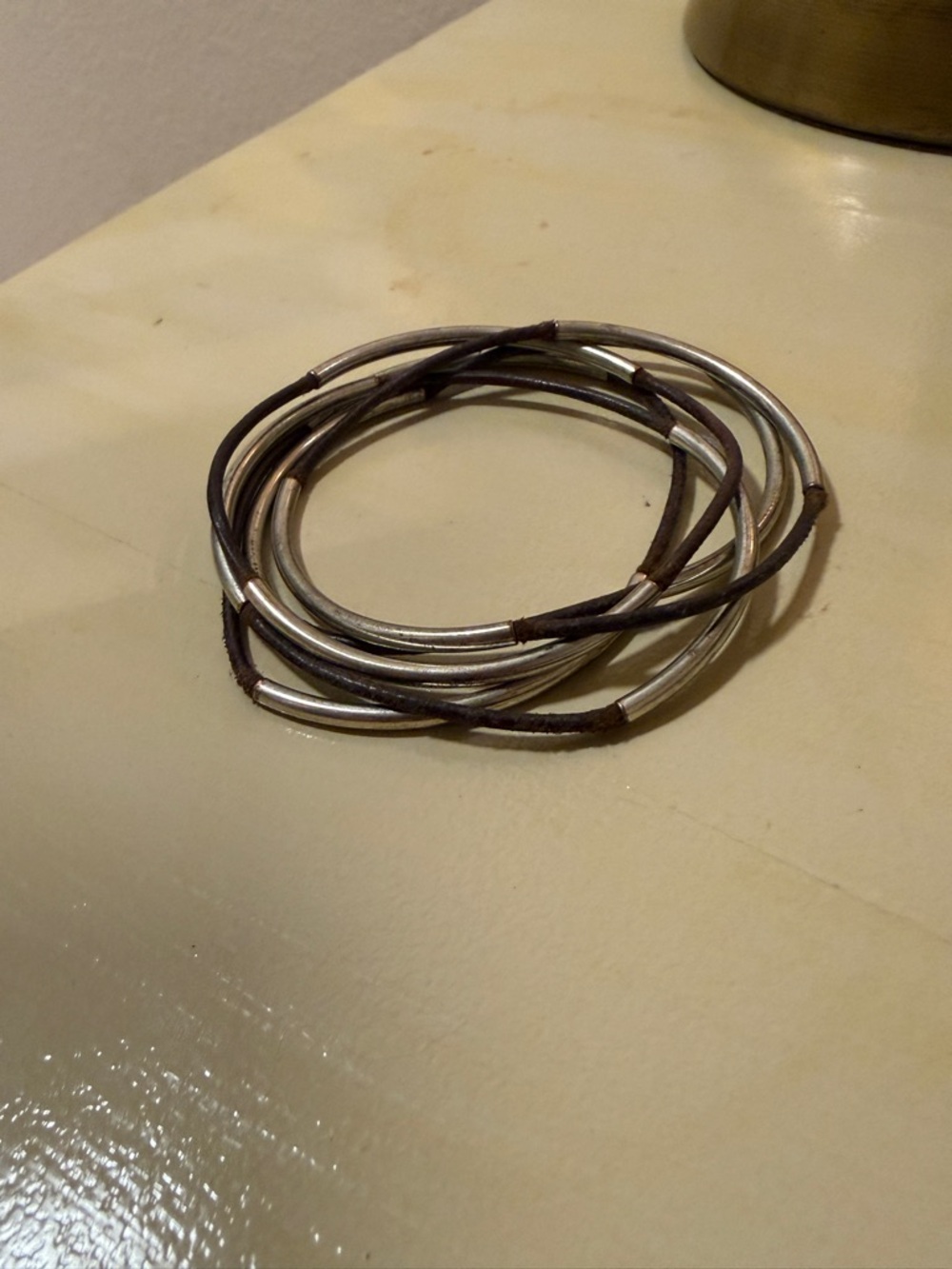 Handcrafted Canoe Brand Leather Bracelet Bangle Set